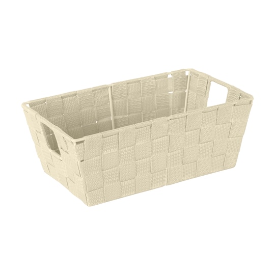Simplify Small Woven Storage Shelf Bin in Ivory | 6.5" x 11.4" x 4.5" | Michaels®